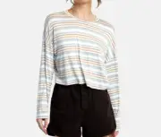 RVCA Women's L/S Knit Top COUNTDOWN II - Cloud - Large (12) - NWT