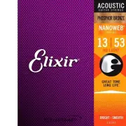 Elixir 16182 Nanoweb Phosphor Bronze Acoustic Guitar Strings - HD Light - 13-53