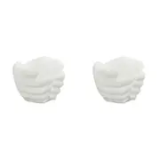 2x White Moose Resin Hand Planter Vase/Pot Plant Holder Home Display Decor White