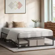 Oikiture Metal Bed Frame Quenn Double King Single Beds Base Platform Black