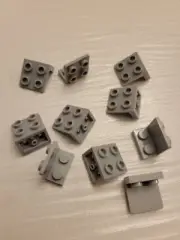 NEW LEGO 10X GRAY ANGULAR PLATE 1.5 BOT 1X2 2/2 #99207.