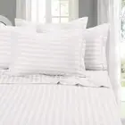 600TC Single Flat Bed Sheet Super Soft Egyptian Cotton White Stripe Premium