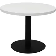 Rapidline Round Coffee Table D600 x H425mm Natural White Top Black Disc Base