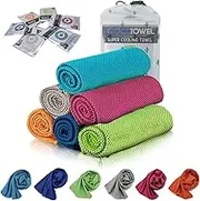 [6 Pack] Cooling Towel, Ice Sports Towel, Cool Towel for Instant Cooling,for Yoga, Travel, Golf, Gym,Camping, Fitness, Running, Workout & More Activities (35"x12")