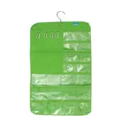 Jewelry Hanging Storage Clear Display Washable Bags Bracelet Hanger Fold Accessory Organizer Chain Hook Closet GREEN COLOR