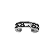 Sterling Silver .925 Hearts and Arrows Toe Ring Adjustable Size | Made In USA