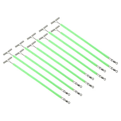 50Pcs 6.5" Fishing Lure Line Wire Leader Trace Luminous Tube Fishing Rigs Green