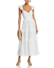 Aqua Eyelet Tie Back Maxi Dress - Exclusive