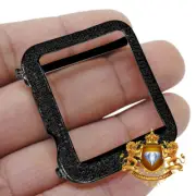 Genuine Diamond 1.50 Ctw Black Gold Apple Watch Bezel Series # 3 Cover Case 42mm