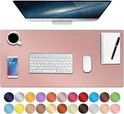 Boutilon Leather Mouse Pad,Extended Desk Pad for Keyboard and Mouse Non-Slip Study Desk Writing Pad Desktop Protector for Home Office Accessories,30"x 14"(M-Pink)