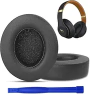 T Tersely Replacement Earpads Cushions for Beats Solo 3 Wireless/Wired Headphones, Memory Foam Ear Pads for Solo2 On-Ear Wireless Pads with Soft Protein Leather (Black)