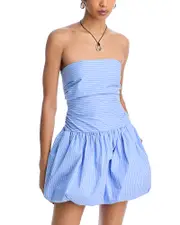 Steve Madden Gigi Bubble Hem Poplin Mini Dress