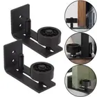 2Pcs Sliding Rail Barn Door Hardware Steel Roller Closet Track System Home Kit