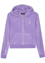 Juicy Couture Robertson Hooded Velour Sweatshirt - Violet - XL (UK16 / XL) XL (UK16 / XL)