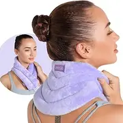 REVIX Neck Heating Pad Microwavable Heated Neck Wrap with Moist Heat for Stress, Microwave Neck Warmer for Woman, Unscented Hot Pack