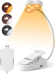 EDISHINE Book Light for Reading in Bed, USB Rechargeable LED Lamp, Clip-On Bookm