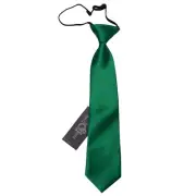 Emerald Green Boys Elastic Tie Satin Solid Plain Wedding Pre-Tied 2-7 Yrs by DQT