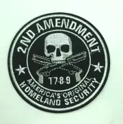 2nd Amendment ~ Embroidered Iron On Patch ~ NRA Gun Rights 4 inches