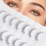 False Eyelashes Wispy Lashes Natural Look Wispies Eyelashes 7 Pairs Soft Faux Mi