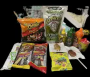 Chamoy Pickle Kit With Warhead Extra Sour Pickle. Large 12 Pieces