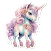 Cute Unicorn Roses, Vinyl Decal Sticker, Indoor Outdoor, 3 Sizes, #9202