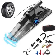 Portable Wireless Car Vacuum & USB Tire Inflator with Digital Gauge, HEPA Filter