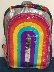NWT Metallic Rainbow Sequin Girls NEW School Backpack Bag Wonder Nation ~794A