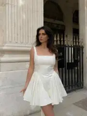 Summer White Elegant Backless Dress Sexy Big Bow Birthday Party Dress