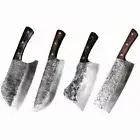 Handmade Forged Kitchen Meat Vegetable Chopping Chef Knife Cleaver Sharp Santoku