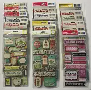 We R Memory Keepers Layered Chipboard Tags-Antique Chic, Red & Blue, Hippity Hop