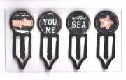 Graphic45 CATCH OF THE DAY #101 Antique Copper (4) Metal Clips HANDMADE