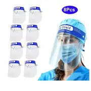 8Pcs Safety Full Face Shield Reusable Washable Protection Face Mask Anti-Splash