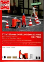 HO 1/87 Busch # 7806 Road Marking - Stripe Painting Machine with Figure & Access