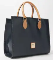 Dooney and Bourke smooth leather Janine tote midnight blue color