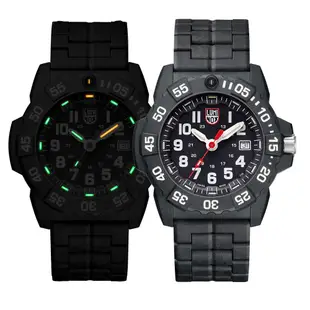 LUMINOX 雷明時海豹部隊碳纖維輕量鍊帶腕錶-黑x白時標/44mm 3052