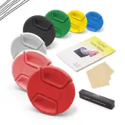 7 IN 1 Colorful Lens Cap Set For 77mm with Lens Cleaning Kit for DSLR Camera