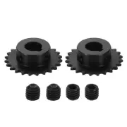 2Pcs #25 Chain Roller Sprocket 15mm Bore 1/4" Pitch 24 Tooth Keyway 5 x 2.3mm