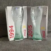 Coke Glass 2015 100 Years Of The Coca Cola Bottle 1994 The Real Thing Glass Set