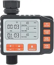 Sprinkler Timer, Programmable Water Timer for Garden Hose, Outdoor Faucet, Drip Irrigation and Lawn Watering System, Compact Design | Automatic Digital Control | Manual ON/Off | Rain Delay