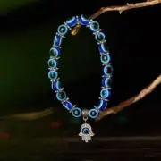 Evil Eye Beaded Bracelet Unisex Stretch Protection & Blessings New 4397