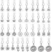DICOSMETIC 72Pcs 12 Styles Zipper Pull Charms Alloy Zipper Replacement Metal Zipper Decorative Flower Charms Zipper Pull Extended Zipper Tab Mend Fixer for DIY Sewing Craft Backpacks