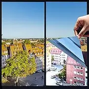 Heat Control Window Film, Window Tint Sun Blocking Blackout and UV Protection, one-Way Privacy Mirror Reflective Film,Explosion-Proof Premium PET Material,Mercury Blue,17.5 Inch x 6.5 Feet