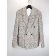 Bottega Veneta Knotted Terrazzo Cotton Jacket in Camel/Navy/White BNWT 48