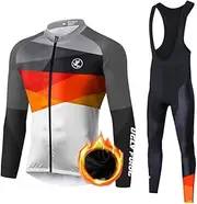 [UGLY FROG] Cycling Shirts Men's Cycling Clothing Set Cycling Jersey Long Sleeve Windproof Men's Thermal Fleece with 20D Padding Trousers