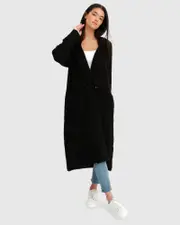 [Belle & Bloom] Born To Run Sustainable Sweater Coat - Black