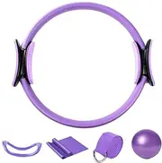 Pilates Equipment for Home Workouts, 5PCS Pilates Ring and Ball Set, Resistance Bands & More, Pilates Ring Circles Ball Exercise Equipment for Workout, Home Pilates Equipment
