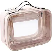 [SANHECUN] traveling toiletry Case large clear cosmetics case makeup bag, Beige, Medium, Cosmetics Case