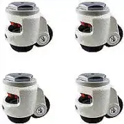 TP-40S - 1.75" Wheel - Stem Retractable Leveling Machine Casters - 4 Pack - 440