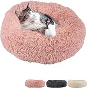 Zenify Pets Calming Dog Bed for Cats or Small Medium Dogs Puppy (70cm, Beige Pink)…