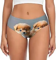 [YANYU] Pomeranians Puppies And Point 1 Print Women S Briefs Comfortable Plus Size Underwear Ladies Versatile Panties Xs To 4xl